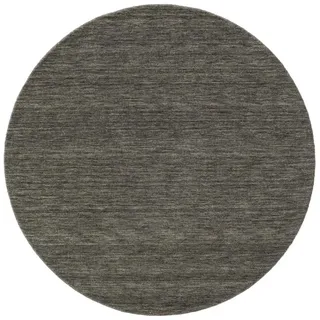 benuta Nest Wollteppich, Grau, Textil, Beton Optik, Rund, 200x200 cm, Gots, pflegeleicht, Teppiche & Böden, Teppiche, Naturteppiche