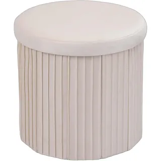 Relaxdays Hocker Samt 38 x 38 x 38 cm Creme