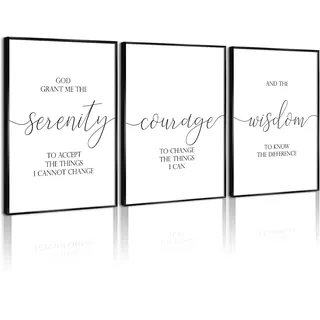 Pennclys Wandkunst, Motiv: Gelassenheitsgebet, 3-teilig, Bibelvers, Wandkunst, Gott Grant Me The Serenity, Wanddekoration, Bibelvers Poster, religiöser christlicher Zitate, 40.6x61 cm, ungerahmt