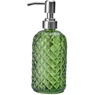 MagiDeal Seifenspender aus Glas, Lotionspenderflasche, 350-ml-Salonspenderflasche, Grün