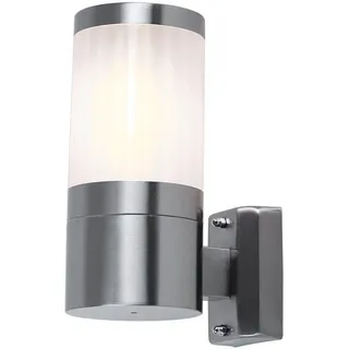 GLOBO Außenleuchte Edelstahl 10,2x24x15,5 cm 1x E27 silber weiß