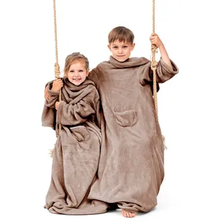 Kinderdecke Ärmeldecke Lazykids für Kinder - Kuscheldecke mit Ärmeln, DecoKing beige