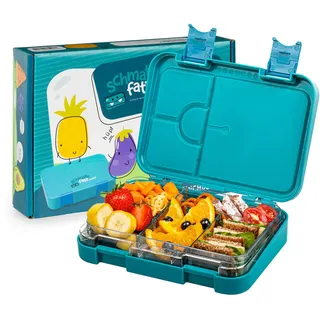 Schmatzfatz Junior Lunchbox für Kinder – Bento-Box mit herausnehmbarem Einsatz mit 4 oder 6 Fächern, auslaufsicher, BPA-frei und spülmaschinenfest, für Schule und Kindergarten