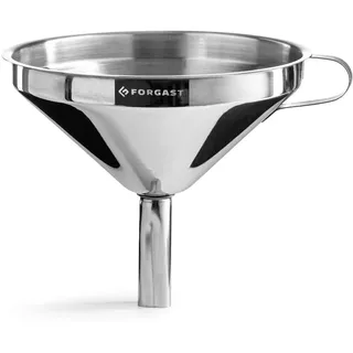 Forgast Trichter mit Sieb | 15 cm Durchmesser | Edelstahl | mit Griff | Abnehmbares Sieb | Spülmaschinenfest | Küchentrichter | Geeignet für alle Flüssigkeiten sowie Mehl, Zucker, Salz und Gewürze