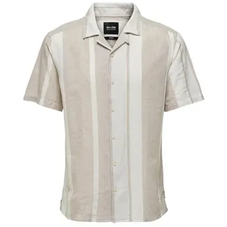 Only & Sons Blusenshirt ONSCAIDEN LIFE STRIPE RES LINENBLEN Braun XL