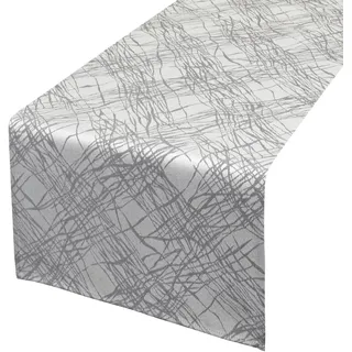 Tischläufer DELINDO LIFESTYLE "TENDENCE" Gr. 1, grau (anthrazit), B:140cm L:40cm, Polyester, Tischdecken, Jacquard, Fleckschutz, 180 g/m2