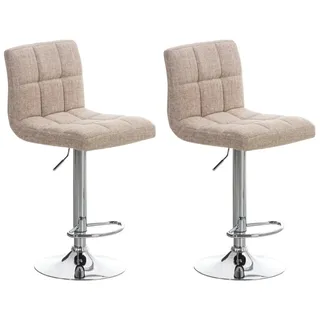 CLP 2er Set Barhocker Peru 2er Set drehbar höhenverstellbar Stoff Creme
