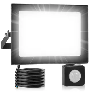 Dibaful 50W LED Strahler mit Bewegungsmelder Außen | Außenstrahler Scheinwerfer Aussen | Kaltweiß 6500K IP66 Wasserdicht Fluter für Garten Garage Sportplatz