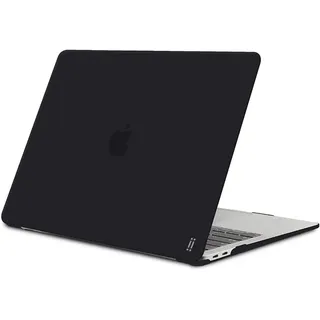aiino Glossy - Schutzhülle für MacBook Air 13 Zoll Retina (2018-2019), ultraschlanke und strapazierfähige Hülle, Kunststoff-Hartschalengehäuse mit Bildschirmschutz und Tastaturabdeckung - Schwarz