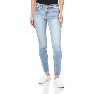 True Religion Women's Jennie Super T Midrise Flap Jean, Misty Wash - 29