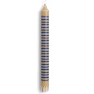 Hay Pattern Kerze dünne Streifen sandfarben-blau