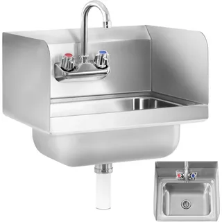 Royal Catering Edelstahl Waschbecken - inkl. Armatur