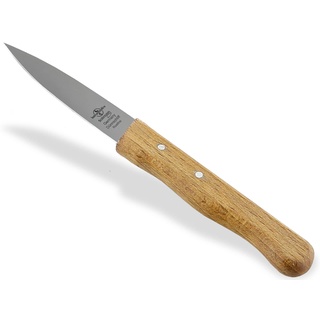 Gemüsemesser Solingen Schälmesser Buche Holzgriff Made in Germany Allzweckmesser Universal Messer mit Rostfreier Mittelspitzer Messerklinge Obstmesser zum Schneiden Schälen von Obst und Gemüse