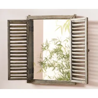 Wandspiegel Klappläden Spiegelfenster Holz Shabby Chic Landhaus Fensterläden