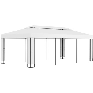 Prolenta Premium Pavillon mit Doppeldach 3 x 6 m Weiß