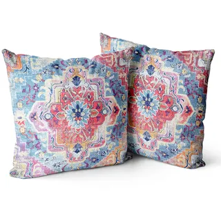 Snycler Kissenbezug mit antikem Boho-Hereke-Teppich, 55,9 x 55,9 cm, doppelseitig, dekorativ, weich, für Heimdekoration, Wohnzimmer, Bett, Couch, Auto, 2 Stück