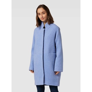 Mantel aus Schurwolle mit Stehkragen, Hellblau, 38
