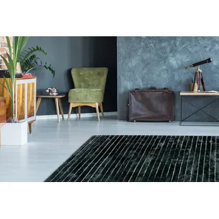Teppich CALO-DELUXE "Scorpius 115" Gr. 2, bunt (anthrazit, multi), B:80cm H:12mm L:150cm, Viskose, Wolle, Teppiche, Teppich, Hoch-Tief-Struktur, Wohnzimmer