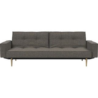 Sofa INNOVATION LIVING TM "Splitback" Sofas Gr. B/H/T: 242 cm x 79 cm x 100 cm, Webstoff fein FLASHTEX, grau (darkgrey) INNVOATION LIVING mit Armlehne und hellen Styletto Beinen, in skandinavischen Design