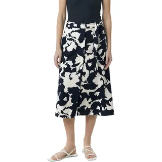 Comma, Midirock Damen Floral Blau/Beige 38