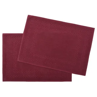 Badematte OTTO HOME "Regona, 2 tlg. Hotelmatten-Set, 50x70 cm", rot (bordeaux), H:5mm, Baumwolle, Badematten, Badematte, 2-teiliges Set, einfarbig, Badematten Set, 100% Baumwolle