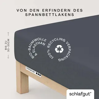 schlafgut Premium Baumwolle 90 x 190 - 100 x 220 cm gray deep