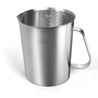 Messbecher Edelstahl 1500 ml mit Griff 3-in-1 Skalen (ml, oz, Cup)