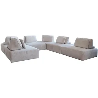 KAWOLA Couch Cord 4-Sitzer Hellgrau