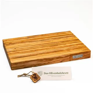 dasOlivenholzbrett Schneidebrett Schneidebrett aus Olivenholz, rechteckig, groß 40 cm