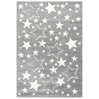 Kayoom Kinderteppich Sterne  (Silber, 170 x 120 cm, 100 % Polypropylen)