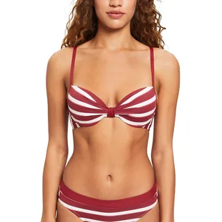 ESPRIT Damen Bikini-Top mit wattierten Bügel-Cups und Streifen - B