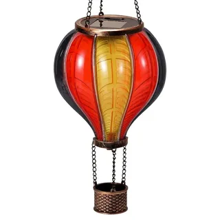 Bonetti Solarleuchte Kunststoff 46,5 cm inkl. Metallkette schwarz/rot