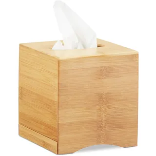 Relaxdays Kosmetiktücherbox Tücherbox Braun