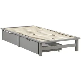 Homestyle4u Holzbett 90 x 200 cm Grau