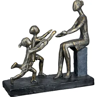 Dekofigur CASABLANCA BY GILDE "Skulptur In meine Arme, bronzefarben/grau" Dekofiguren Gr. B/H/T: 23,5 cm x 23 cm x 8,5 cm, grau Deko-Objekte