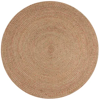 KADIMA DESIGN Eden Juteteppich 180 x 180 cm Braun/Rosa