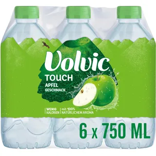 Volvic Touch Apfelgeschmack – Erfrischungsgetränk aus natürlichem Mineralwasser Volvic und Apfelgeschmack – 6 x 0,75 l