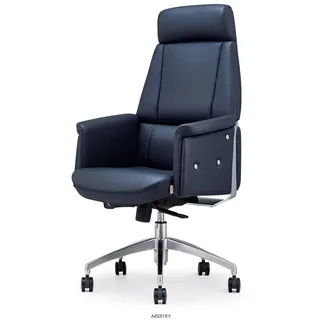 Xlmoebel Bürostuhl Moderner schwarzer Ledersessel von XLMOEBEL mit ergonomischem Design, Made in Europa schwarz