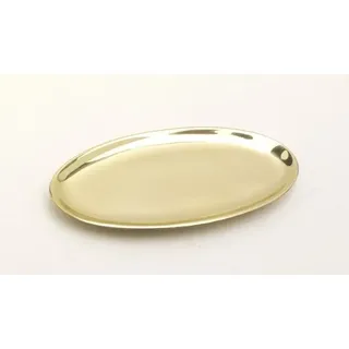 Kerzenteller oval 12 x 6 cm Metall Gold