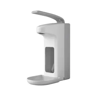 Temdex Desinfektionsmittel- & Seifen-Spender mit Armhebel - 500 ml, grau, Aluminium