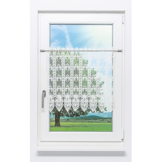 Scheibengardine Plauener Spitze - Blütenmedaillon (Bx H) 64cm * 60cm weiß
