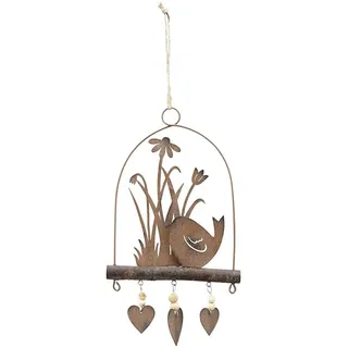 Macosa Home Hängedekoration Vogel Rost Metall Fensterdeko Türdeko (1 St., Rostdeko zum aufhängen), Hängedeko, Fensterdeko, Türdeko, Wanddeko, Dekohänger braun