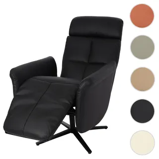 Mendler Relaxsessel HWC-L10 Leder 76 x 110 x 76 cm Schwarz drehbar mit Liegefunktion