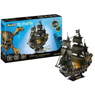 REVELL 3D-Puzzle Disney Pirates of the Caribbean Piratenschiff Black Pearl LED Edition, Anzahl Teile: 293