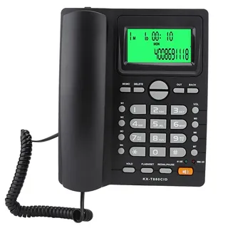 KX T880C Anrufer ID Schnurgebundenestelefon für Home Office, Black Mute Telefon, Kein mit Visueller Funktion, Anrufer ID, Nummernspeicherfunktion.