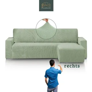 Belmarti Sofahusse 1-teiliger Sofabezug für L-Form mit Ottomane, hergestellt in Spanien, elastisches Material, hochwertiger und langlebiger Baumwollmix