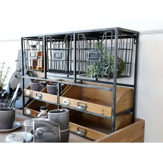 Chic Antique Wandregal 71,5 x 18 x 50,5 cm Antik Schwarz