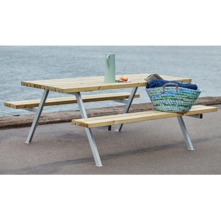 Alpha Picknicktisch aus Kiefer-, Fichten oder Thermoholz - Set aus Gartentisch und 2 Gartenbänken für 4 - 6 Personen in 2 Größen und 5 Varianten
