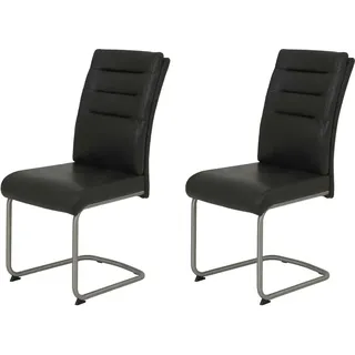 Hela Polsterschwingstuhl Leder grau 2er Set
