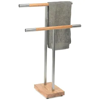 Handtuchständer | Eiche | Edelstahl | 90cm/70cm hoch, 58cm breit